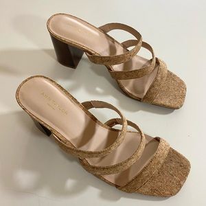 Ann Taylor Cork Square Toe Sandals